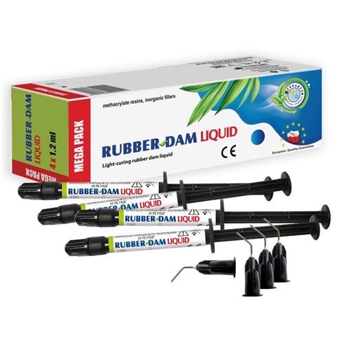 CERKAMED RUBBER-DAM VLOEISTOF LC MEGA PACK SPUITJES (4x1,2ml) W-RBLMP