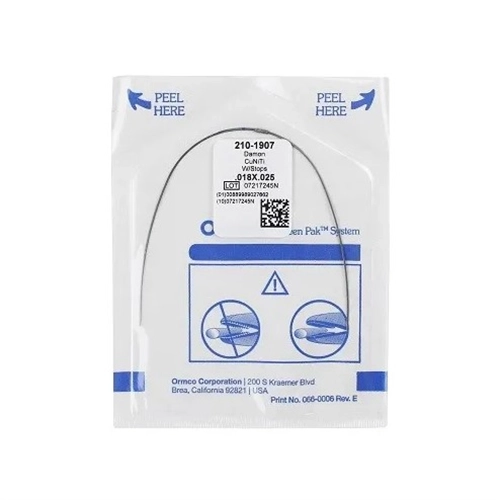 ORMCO DAMON OPTIMAL FORCE COPPER NITI ARCHWIRE WITH STOPS .018x.025 (10st)