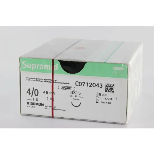 B. BRAUN SUPRAMID HECHTMATERIAAL 4-0 MET NAALD HS15 45cm (36st)