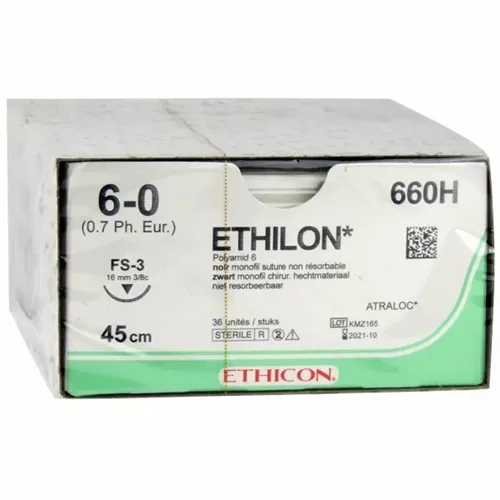 J&J ETHILON 6-0 660H MET NAALD FS3 45cm (36st)
