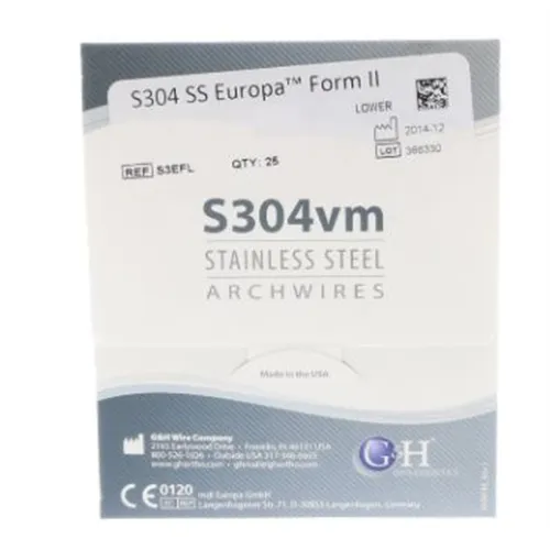 G&H S304 STAINLESS STEEL ARCHWIRE .020 UPPER EUROPAFORM II (25st)