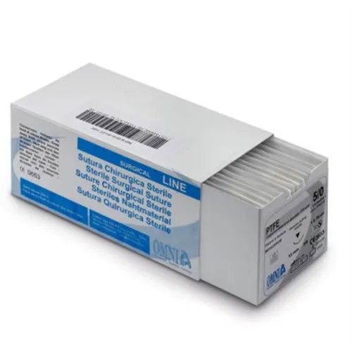 OMNIA PTFE HECHTMATERIAAL 6-0 10mm 3/8 CIRKEL SNIJDENDE NAALD 45cm (12st) 32.Z3161.00