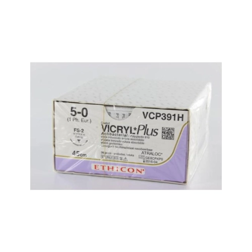 J&J VICRYL PLUS 5-0 VCP391H MET NAALD FS2 45cm (36st)