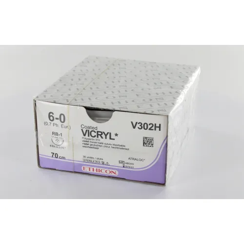 J&J VICRYL 6-0 V302H MET NAALD BV1 70cm (36st)