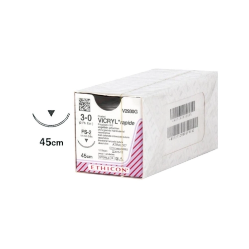 J&J VICRYL RAPIDE 3-0 V2930G MET NAALD FS2 45cm (12st)