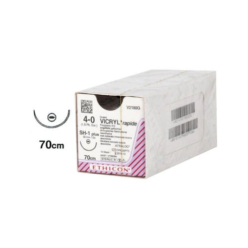 J&J VICRYL RAPIDE 4-0 V2180G MET NAALD SH1 70cm (12st)