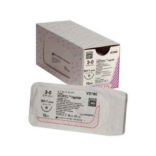 J&J VICRYL RAPIDE 3-0 V2190G MET NAALD SH1 70cm (12st)