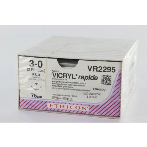 J&J VICRYL RAPIDE 3-0 VR2295 MET NAALD FS3 75cm (36st)