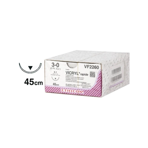 J&J VICRYL RAPIDE 3-0 VF2260 MET NAALD X1 45cm (36st)