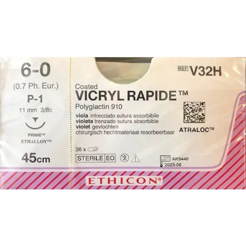 J&J VICRYL RAPIDE 6-0 V32H MET NAALD P1 45cm (36st)