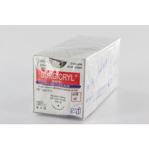 SMI SURGICRYL RAPID 3-0 MET 3/8 CIRKEL BUITEN SNIJDENDE NAALD DS19mm 45cm (12st)