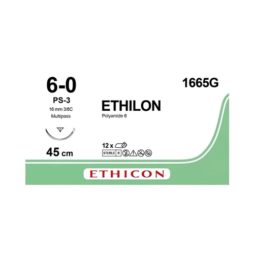 ETHICON ETHILON 6-0 1665G MET NAALD PS3 45cm (12st)