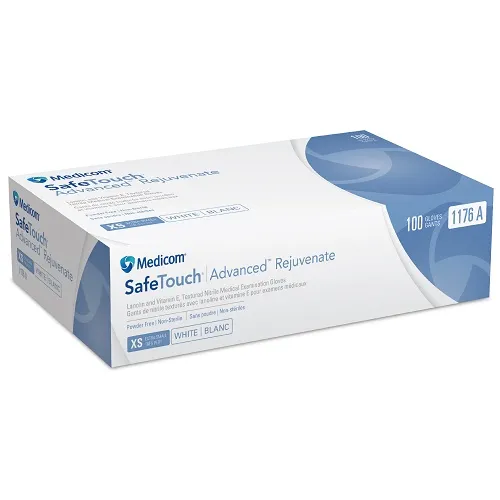 MEDICOM SAFETOUCH REJUVENATE HANDSCHOENEN POEDERVRIJ NITRILE EXTRA-SMALL WIT (100st)