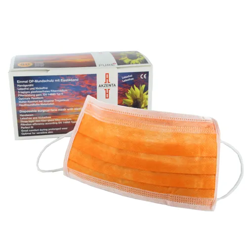 AKZENTA MONDMASKERS TOPMASK MET ELASTIEK ORANJE TYPE IIR (50st)
