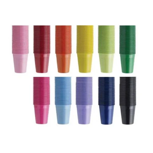 EURONDA MONOART PLASTIC BEKERS KLEUR WIT (100st)