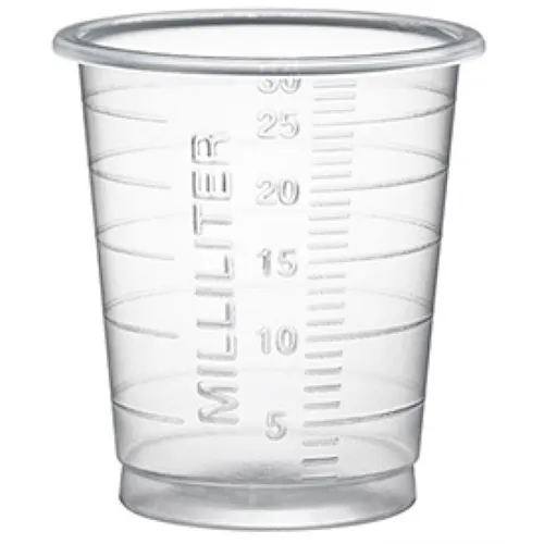 MEDICIJN PLASTIC BEKERS KLEUR TRANSPARANT 30ml (90st)