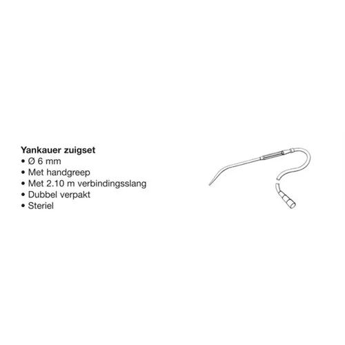 MEDINORM STERIELE ZUIGSET YANKAUER 2,1mtr/6mm MET VINGERTIP 49-06-512 (45st)