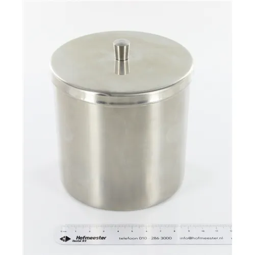 SKANSTAAL WATTENROLLEN HOUDER RVS MET DEKSEL (9,5x9,5cm)