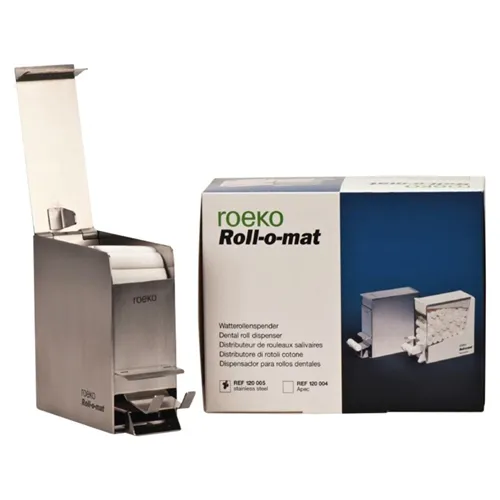 ROEKO WATTENROLLENDISPENSER ROLL-O-MAT RVS MET DRUKKNOP