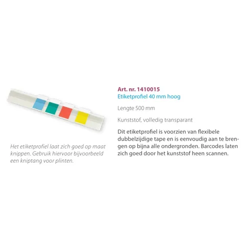 ALL MODUL ETIKETPROFIELSTRIP 40/50cm TRANSPARANT TBV BARCODES 1410015