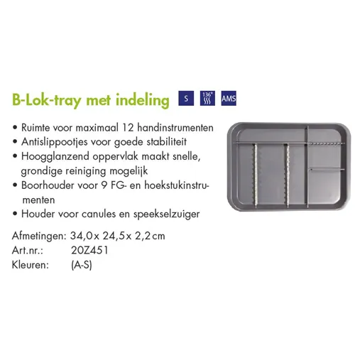 ZIRC B-LOK DIVIDED TRAY KLEUR P NEON ROZE
