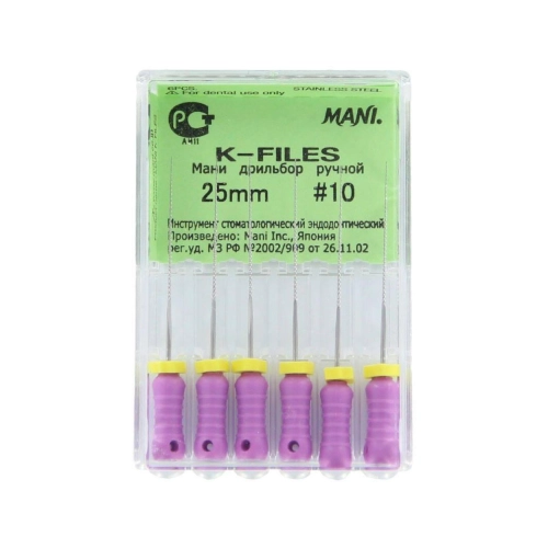 MANI K-FILES 25mm NR.10 PAARS (6st)
