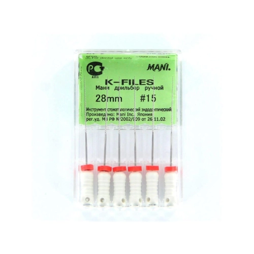 MANI K-FILES 28mm NR.15 WIT (6st)