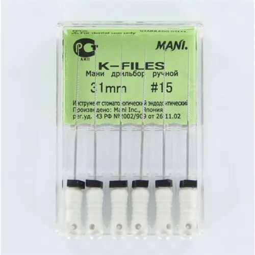 MANI K-FILES 31mm NR.15 WIT (6st)