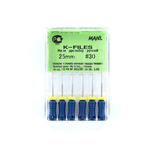 MANI K-FILES 25mm NR.30 BLAUW (6st)