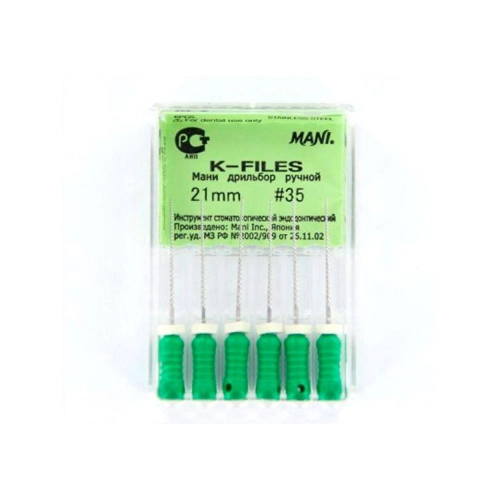 MANI K-FILES 21mm NR.35 GROEN (6st)