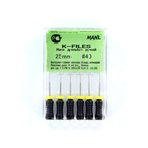 MANI K-FILES 25mm NR.40 ZWART (6st)