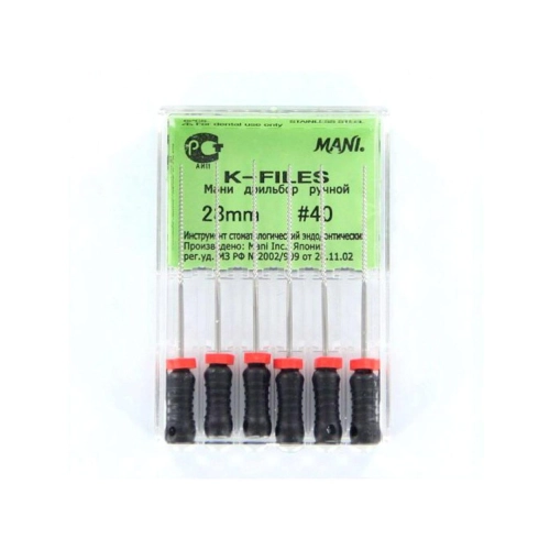 MANI K-FILES 28mm NR.40 ZWART (6st)