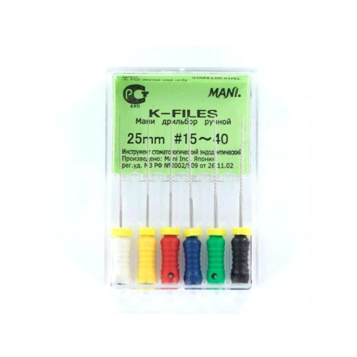 MANI K-FILES 25mm ASSORTED NR.15-40 (6st)