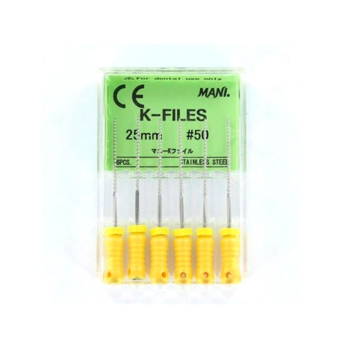 MANI K-FILES 25mm NR.50 GEEL (6st)