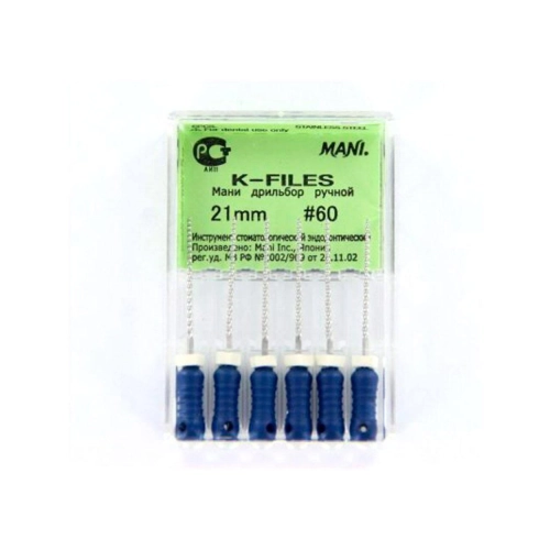 MANI K-FILES 21mm NR.60 BLAUW (6st)