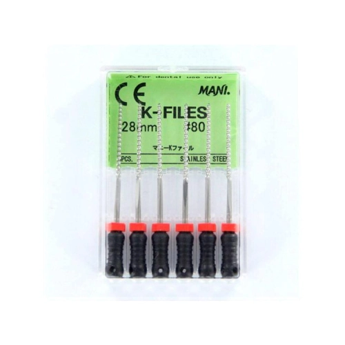 MANI K-FILES 28mm NR.80 ZWART (6st)