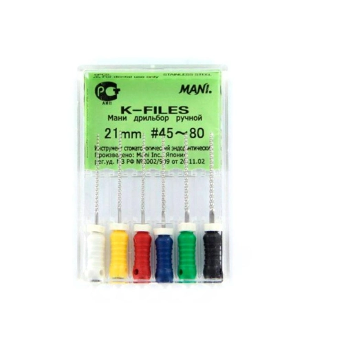MANI K-FILES 21mm ASSORTED NR.45-80 (6st)