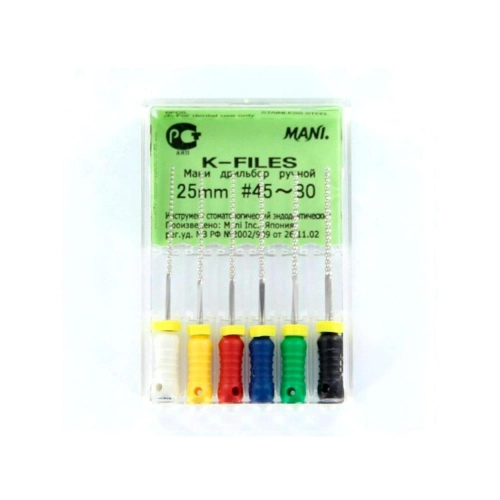 MANI K-FILES 25mm ASSORTED NR.45-80 (6st)