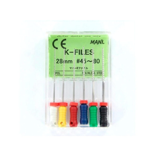 MANI K-FILES 28mm ASSORTED NR.45-80 (6st)