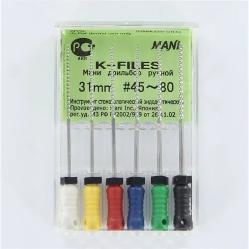 MANI K-FILES 31mm ASSORTED NR.45-80 (6st)