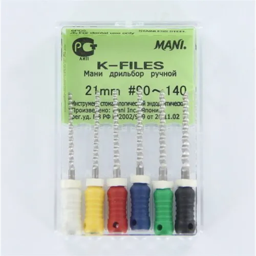 MANI K-FILES 21mm ASSORTED NR.90-140 (6st)