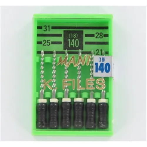 MANI K-FILES 21mm NR.140 ZWART (6st)