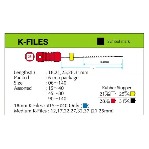 MANI K-FILES 25mm NR.140 ZWART (6st)