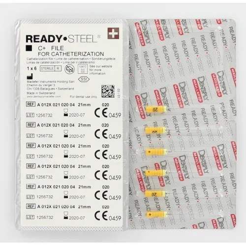 MAILLEFER READY STEEL C+ FILES 21mm NR.20 STERIEL GEEL (6st)