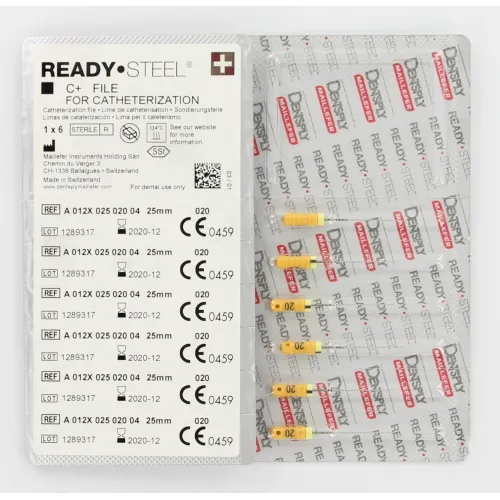 MAILLEFER READY STEEL C+ FILES 25mm NR.20 STERIEL GEEL (6st)
