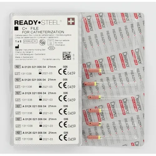 MAILLEFER READY STEEL C+ FILES 21mm NR.06 STERIEL ROZE (6st)