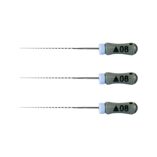 MAILLEFER READY STEEL K-REAMERS 25mm NR.08 STERIEL GRIJS (6st)