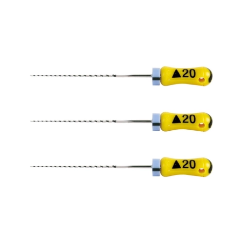 MAILLEFER READY STEEL K-REAMERS 25mm NR.20 STERIEL GEEL (6st)