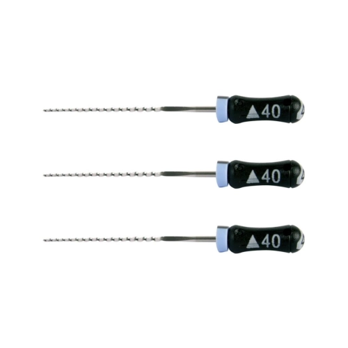 MAILLEFER READY STEEL K-REAMERS 25mm NR.40 STERIEL ZWART (6st)