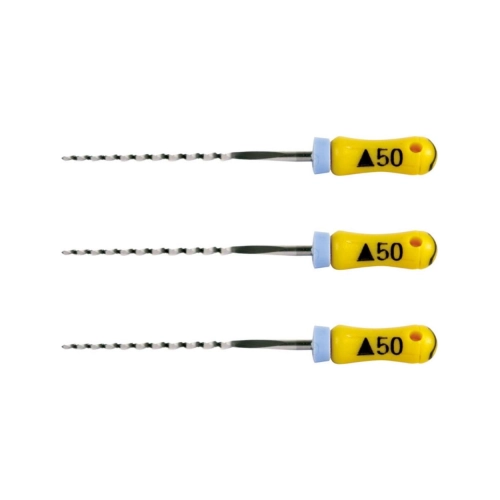 MAILLEFER READY STEEL K-REAMERS 25mm NR.50 STERIEL GEEL (6st)